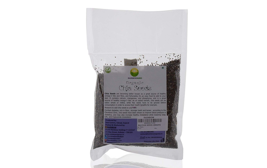 Rainbowagro Organic Chia Seeds    Pack  200 grams